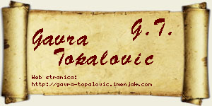 Gavra Topalović vizit kartica